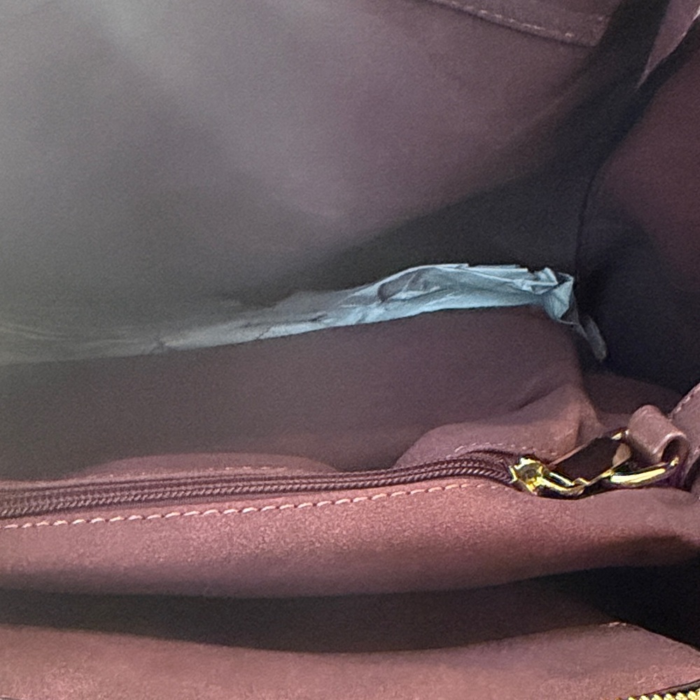 Elegant Plum Tote Bag with Black Accents - Picture 4 of 16